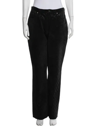 Pre-owned Maxima Leather Wide Leg Pants In Black