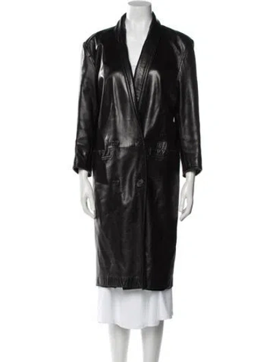 Pre-owned Maxima Vintage Trench Coat In Black