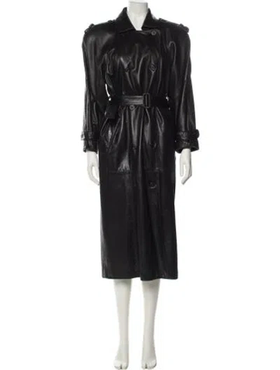 Pre-owned Maxima Vintage Trench Coat In Black