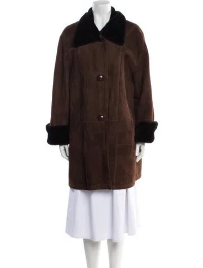 Pre-owned Maximilian Alta Moda Suede Coat In Brown