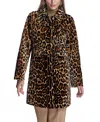 Maximilian Animal Print Shearling Coat In Animal Print