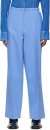 Maximilian Davis Blue Polyester Trousers In Cornflower