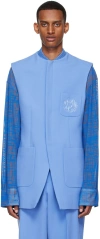 Maximilian Davis Blue Polyester Vest In Cornflower