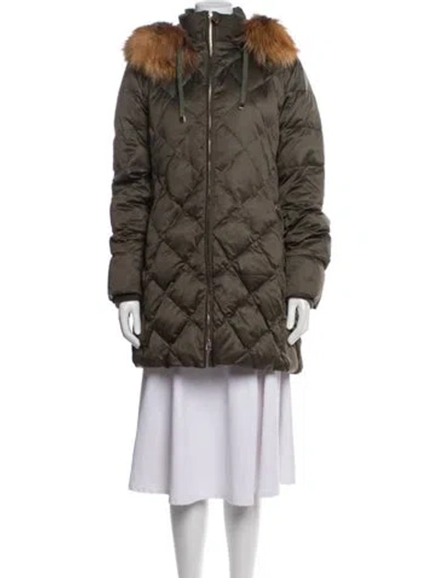 Pre-owned Maximilian Down Coat In Green