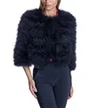 Maximilian Feather Bolero Jacket In Black