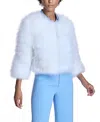 Maximilian Feather Bolero Jacket In White