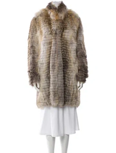 Pre-owned Maximilian Fox Fur Coat In Neutral