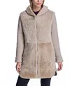 Maximilian Women's Long Shearling & Jersey Hoodie In Cafe Latte