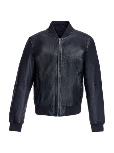 Maximilian Jm3088 Men's Leather Bomber Jacket In Black
