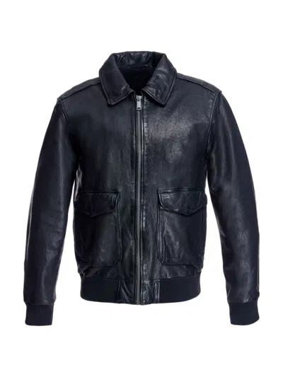 Maximilian Jm5014 Men's Leather Pilot Jacket In Black