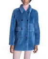 Maximilian Women's Lamb's Wool Peacoat In Navy
