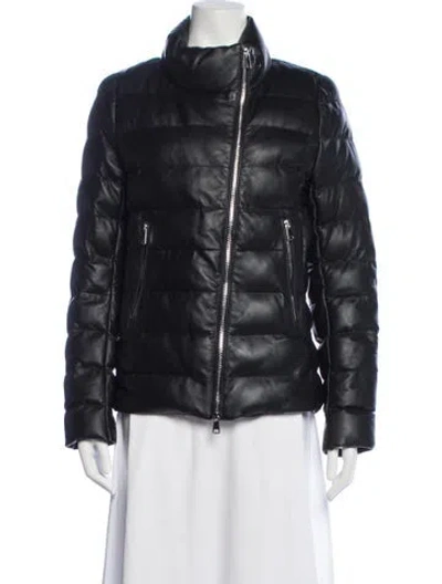 Pre-owned Maximilian Lambskin Down Jacket In Blue