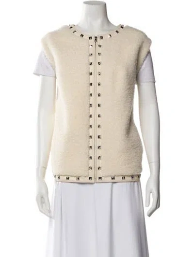 Pre-owned Maximilian Lambswool Vest In Neutral