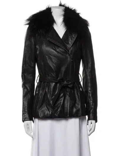 Pre-owned Maximilian Leather Biker Jacket In Black