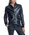 Maximilian Leather Bomber Jacket In Black
