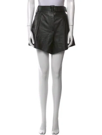 Pre-owned Maximilian Leather Mini Shorts In Black