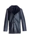 Maximilian Men's Shearling Jacket In Blue