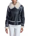 Maximilian Nappa Finish Shearling Jacket In Black