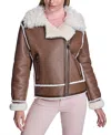 Maximilian Nappa Finish Shearling Jacket In Brown