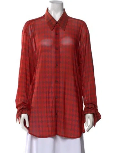 Pre-owned Maximilian Patterned Sweater In Orange/red