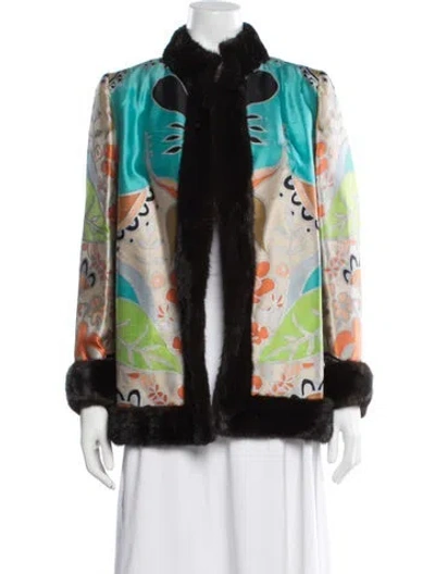 Pre-owned Maximilian Printed Jacket In Black