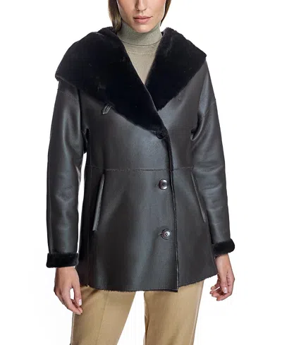 Maximilian Reversible Nappa Shearling In Black