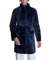 Maximilian Reversible Seam-out Shearling Shortcoat In Navy