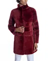 Maximilian Reversible Seam-out Shearling Shortcoat In Red