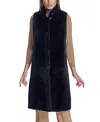 Maximilian Reversible Shearling Lamb Vest In Black