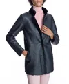 Maximilian Reversible To Leather Shearling Jacket With Zipper In Black