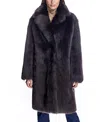 Maximilian Shearling Coat With Notch Collar In Dark Brown