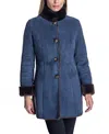 Maximilian Women's Seamed Nubuck & Shearling Jacket In Navy Brown
