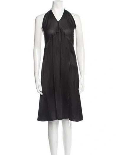 Pre-owned Maximilian Silk Knee-length Dress In Black