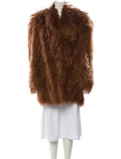 Pre-owned Maximilian Vintage Shearling Fur Coat In Brown