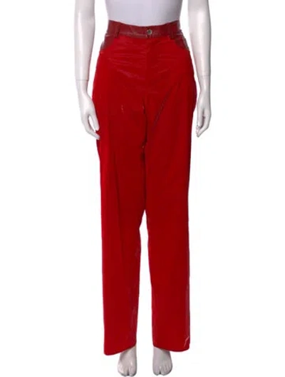 Pre-owned Maximilian Wide Leg Pants In Red