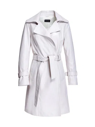 Maximilian Women's Leather Belted Trenchcoat In Pattern