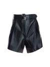 Maximilian Women's Leather High-waist Belted Shorts In Black