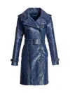Maximilian Women's  Python Trench Coat In Blue