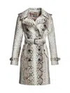 Maximilian Women's  Python Trench Coat In Animal Print
