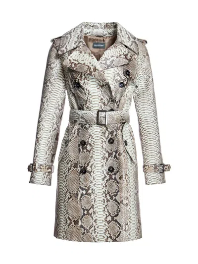Maximilian Women's  Python Trench Coat In Animal Print