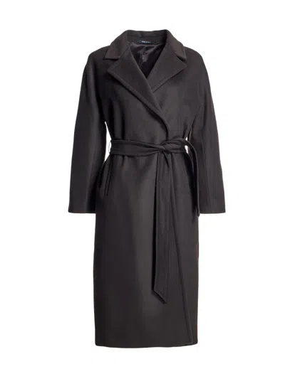 Maximilian Women's  Woolblend Belted Wrap Coat In Black