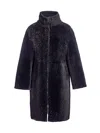 Maximilian Shearling Lamb Walking Coat In Brown