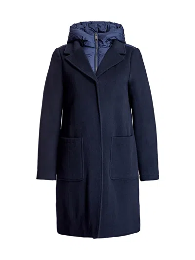 Maximilian Women's Wool Blend Puffer Coat In Blue