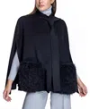 Maximilian Wool Blend Cape In Blue