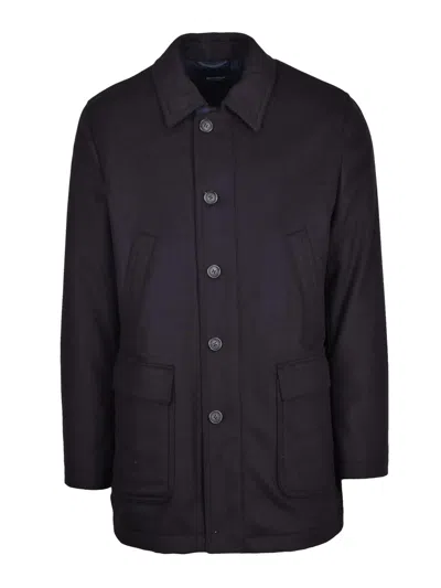 Maximilian Wool Cashmere Cloth Overcoat In Black