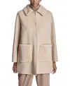 Maximilian Women's Shearling-trim Wool Coat In Almond
