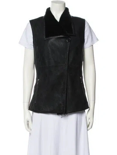 Pre-owned Maximillian Mogg Leather Vest In Black