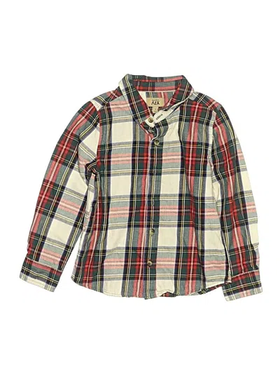 Pre-owned Maximus Rex Kids' Long Sleeve Button Down Shirt In Green