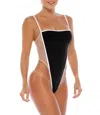 Maxine Amelia High Leg One Piece In Onyx In Black