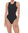 Maxine Luciano High Leg One Piece In Onyx In Black